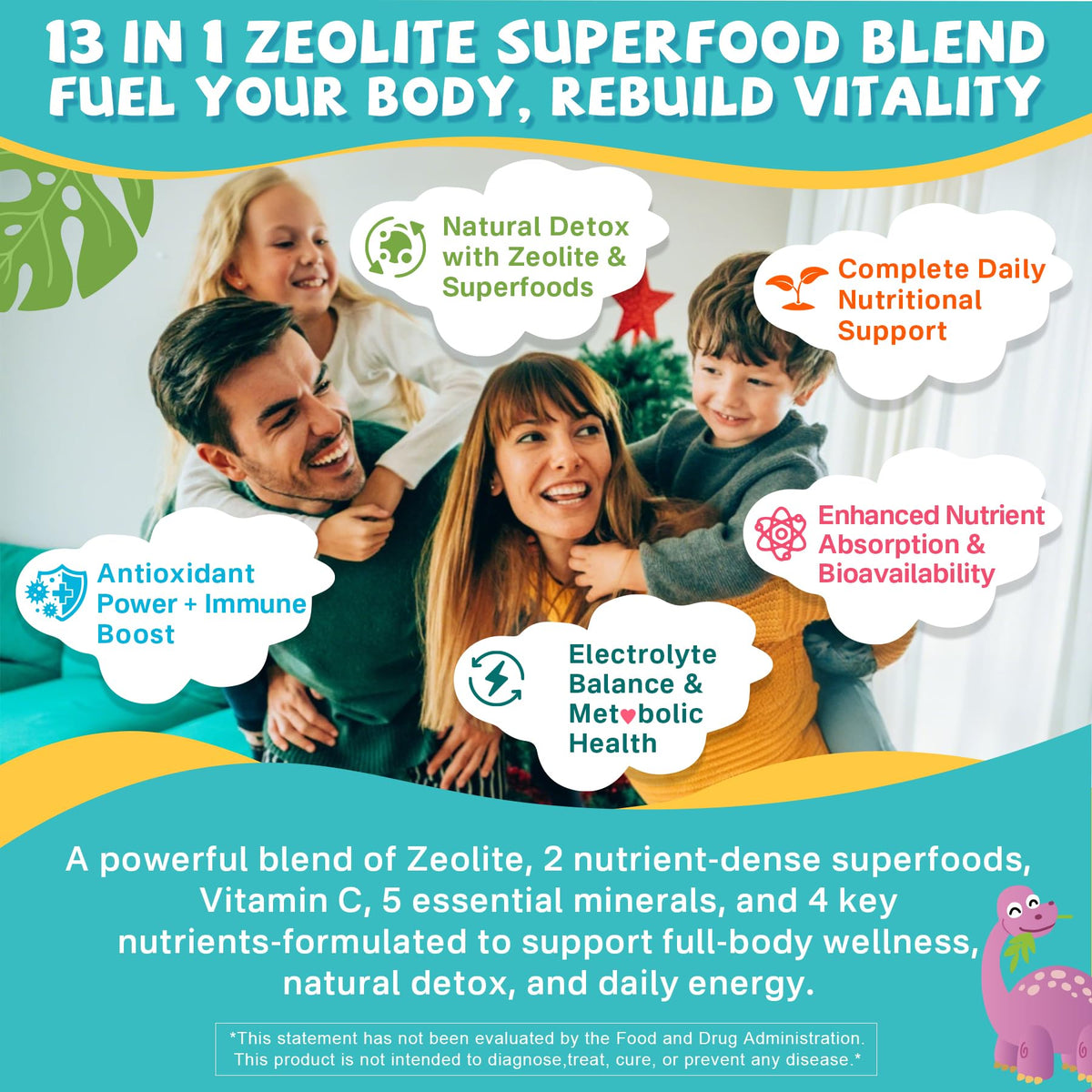 Gommes Zeolite EnvyCure avec ingrédients naturels autour