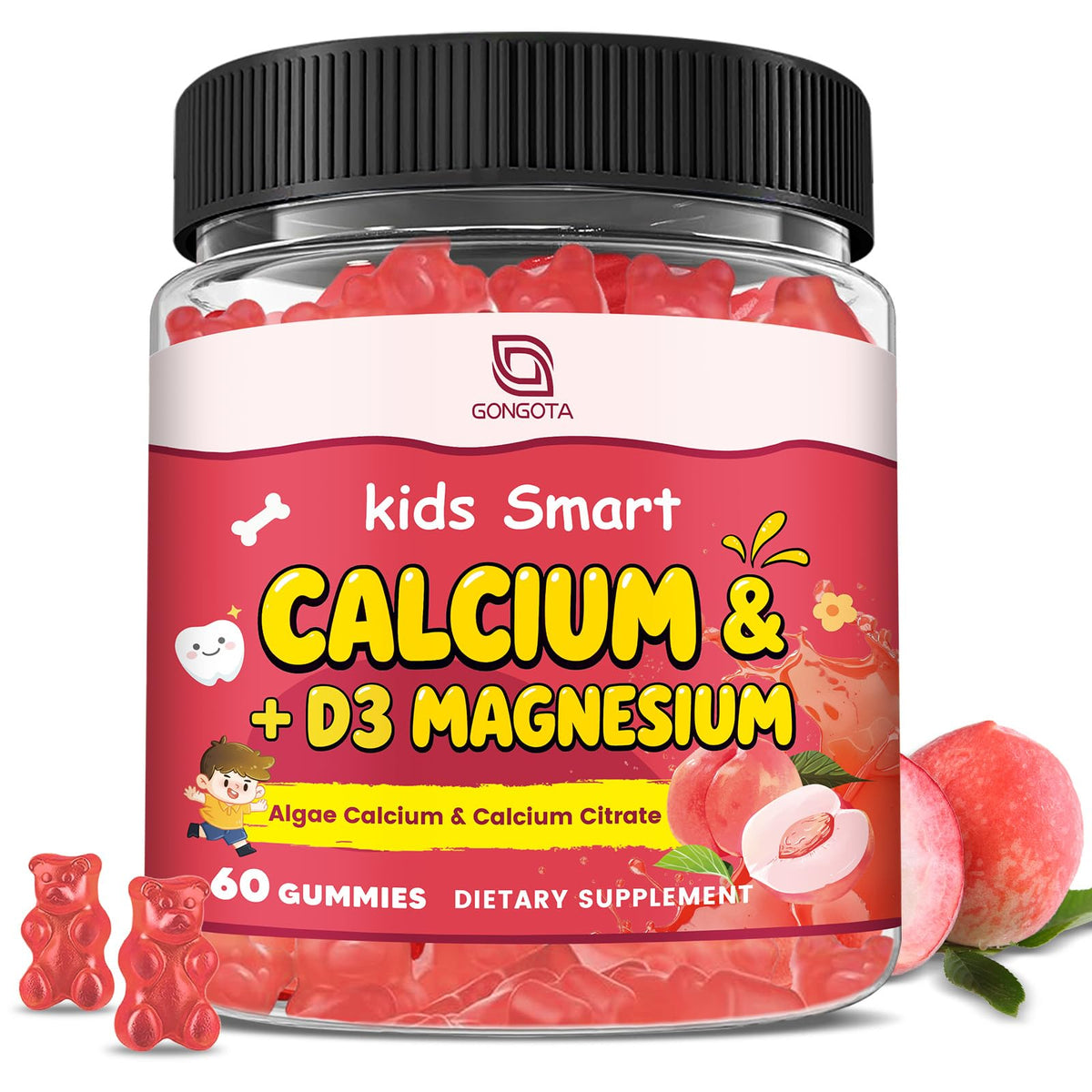 GONGOTA Gummies Calcium Citrate 500mg 60 pièces flacon avant