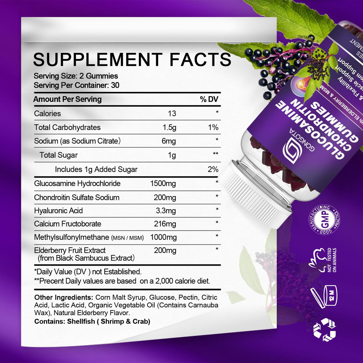 GONGOTA Gummies Glucosamine Chondroitin gummies in a bowl