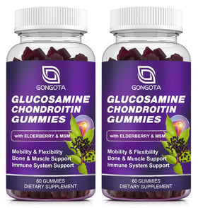 GONGOTA Gummies Glucosamine Chondroitin paquet avant avec 120 gummies