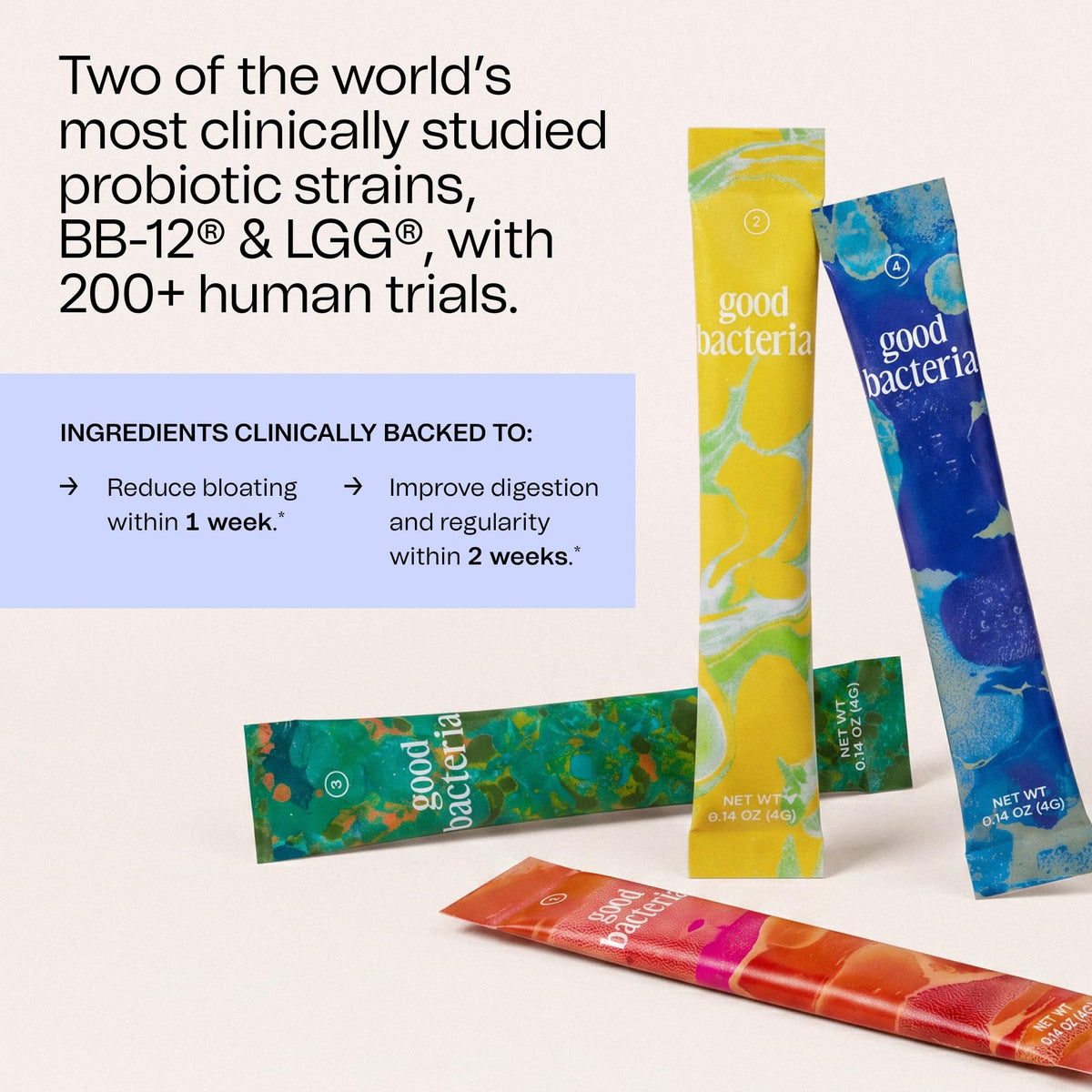 Good Bacteria Probiotique Femme, étiquette avec informations nutritionnelles