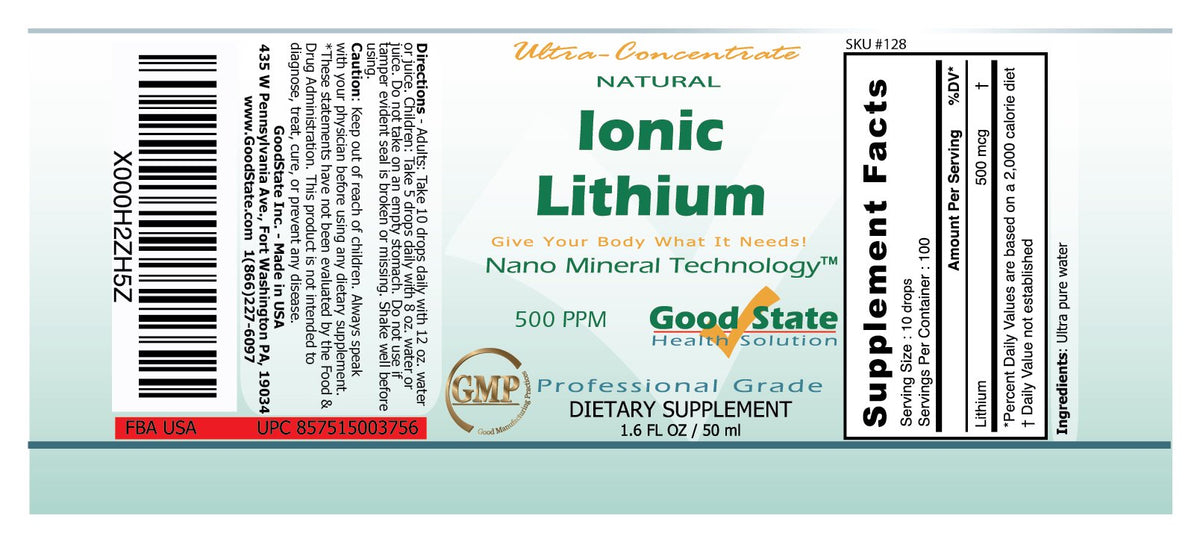 Good State Complément Alimentaire Lithium Liquide avec compte-gouttes