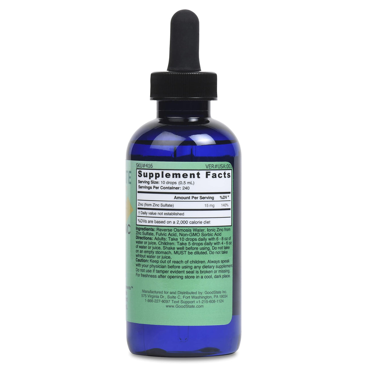 Good State Zinc Ionic Liquide 15 mg goutteur et dosage