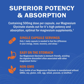 GOODBIO Magnésium Glycinate 500mg sur une table