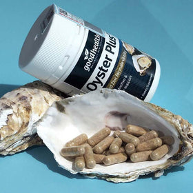 Goodhealth Oyster Plus 60 capsules ouvertes montrant les capsules