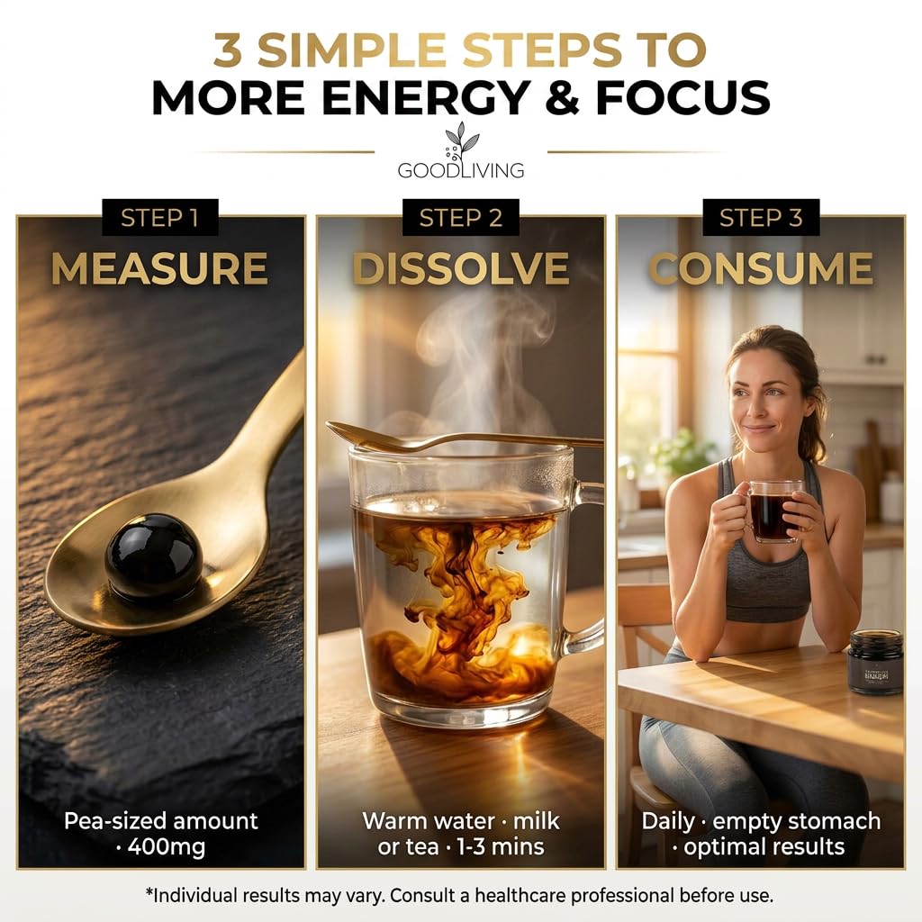 GoodLiving Résine de Shilajit Himalayen 30g avec cuillère