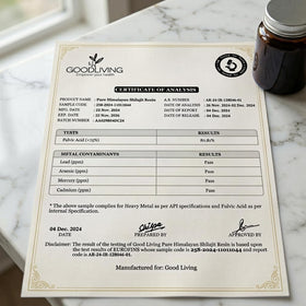 GoodLiving Résine de Shilajit Himalayen 30g étiquette et informations