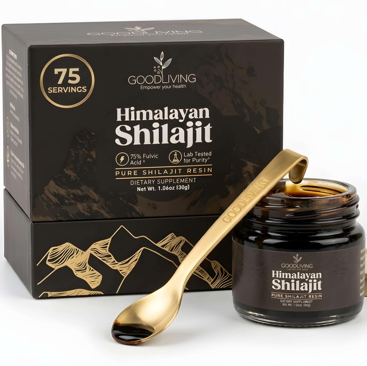 GoodLiving Résine de Shilajit Himalayen 30g vue de face