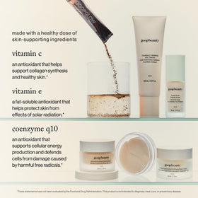 goop Beauty Morning Skin Drink Mix mélangé dans un verre d'eau