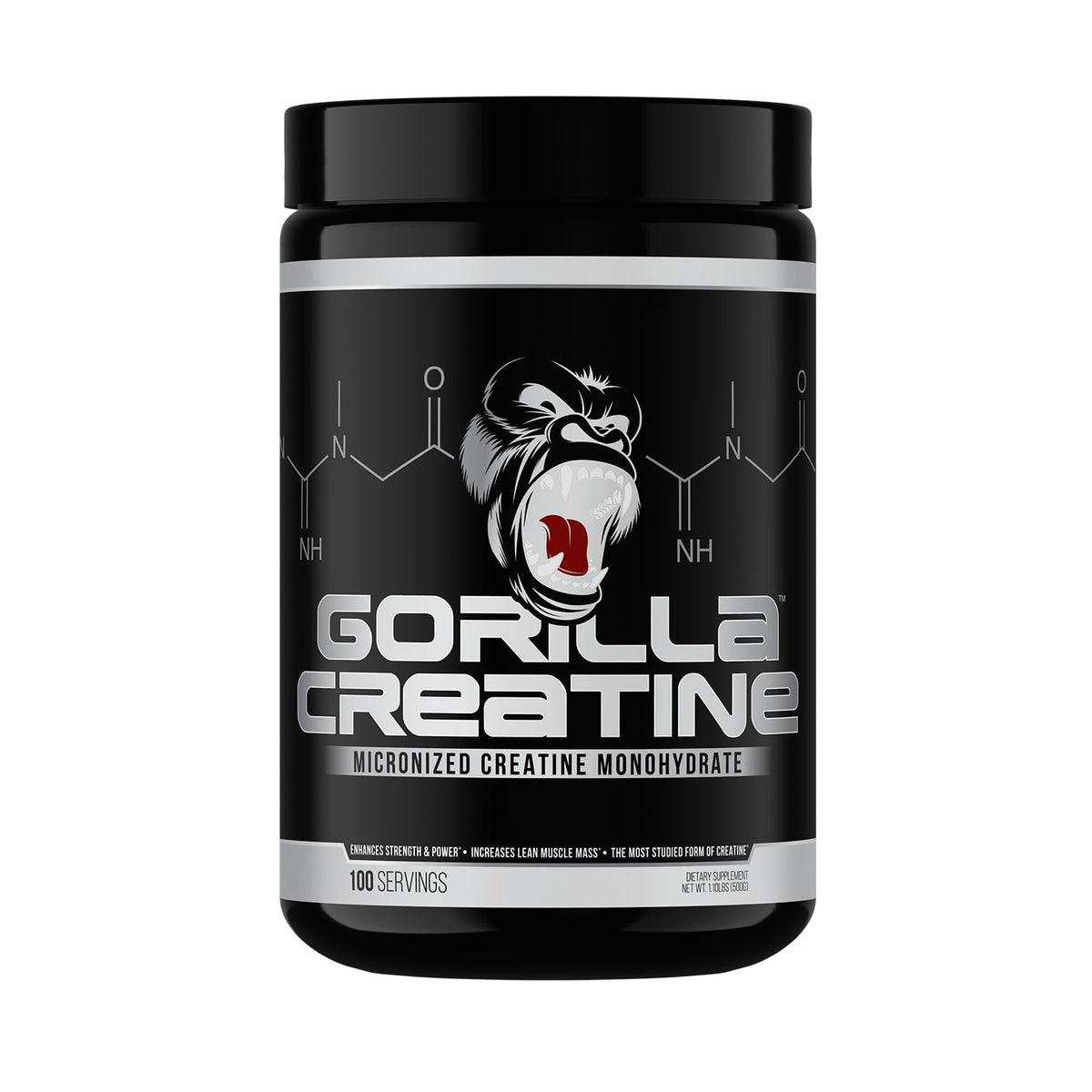 Gorilla Mind créatine monohydrate poudre micronisée 5g portion avant