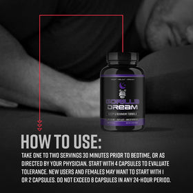 Gorilla Mind Dream Complément Sommeil 120 Capsules avec un verre d'eau