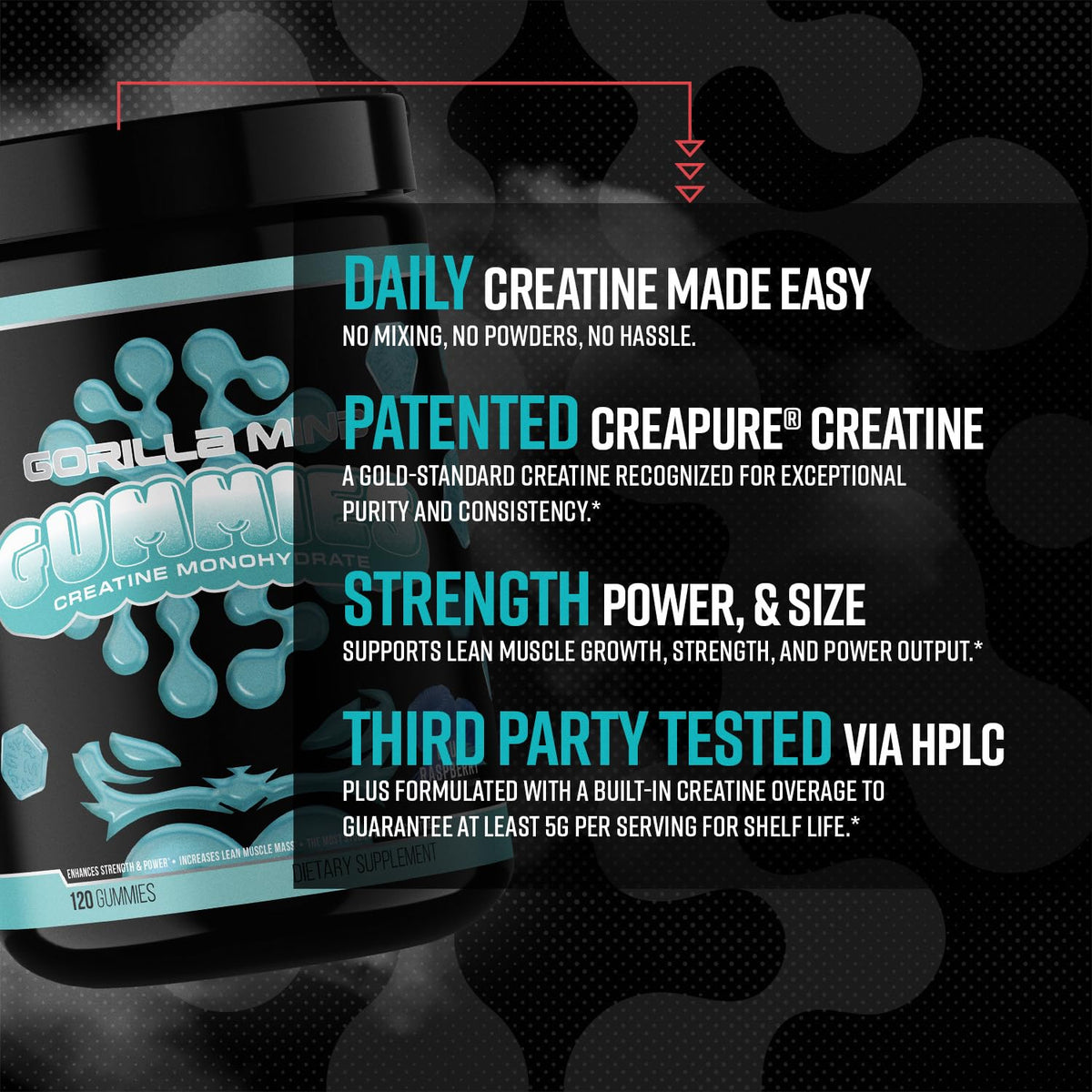 Gorilla Mind Gummies Créatine 5g avec fruits