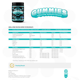 Gorilla Mind Gummies Créatine 5g avec verre d'eau