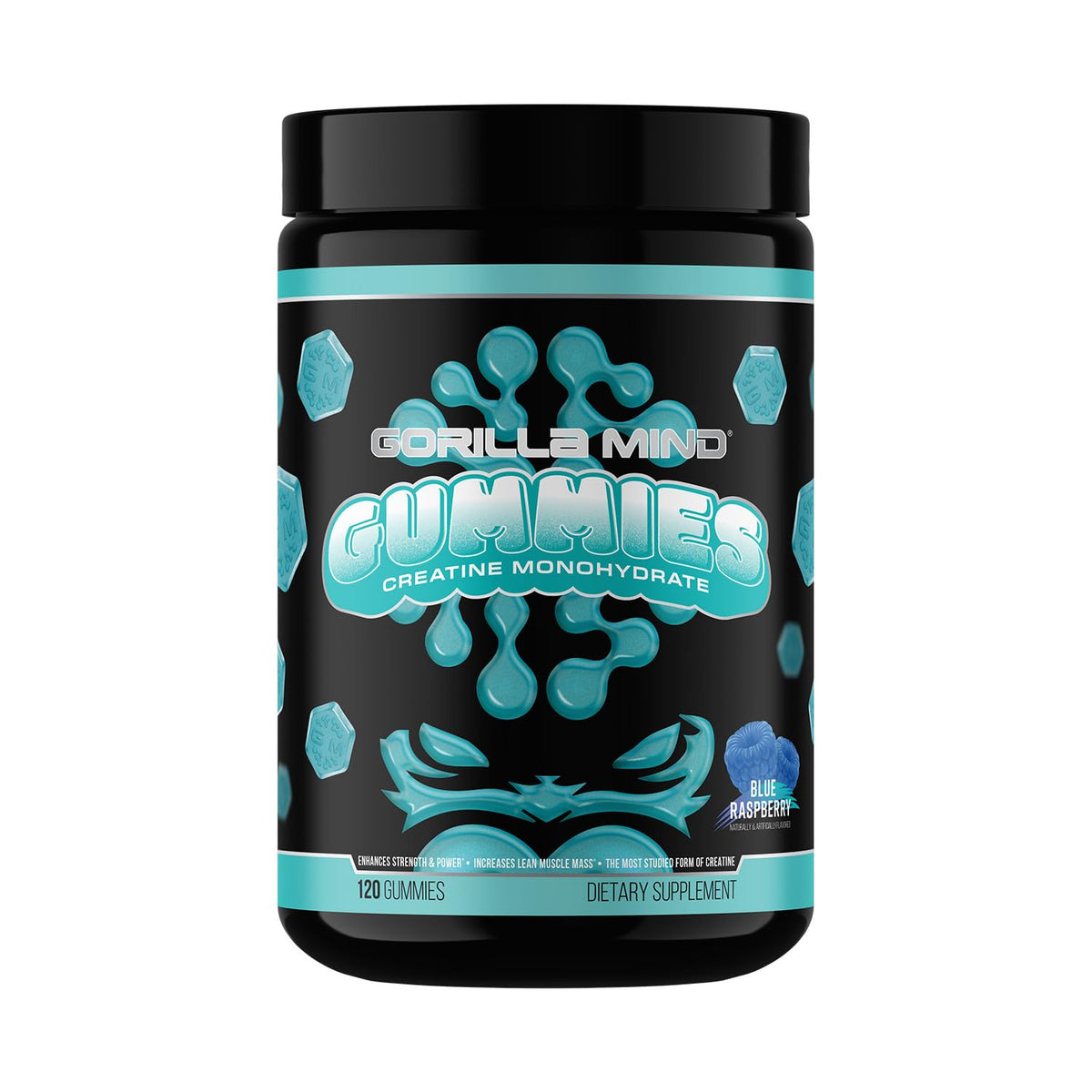 Gorilla Mind Gummies Créatine 5g Creapure Framboise Bleue vue avant