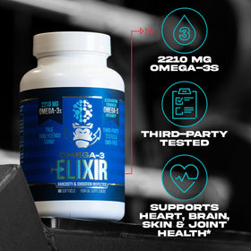 Gorilla Mind Omega-3 Elixir 2210mg arrière de l'emballage