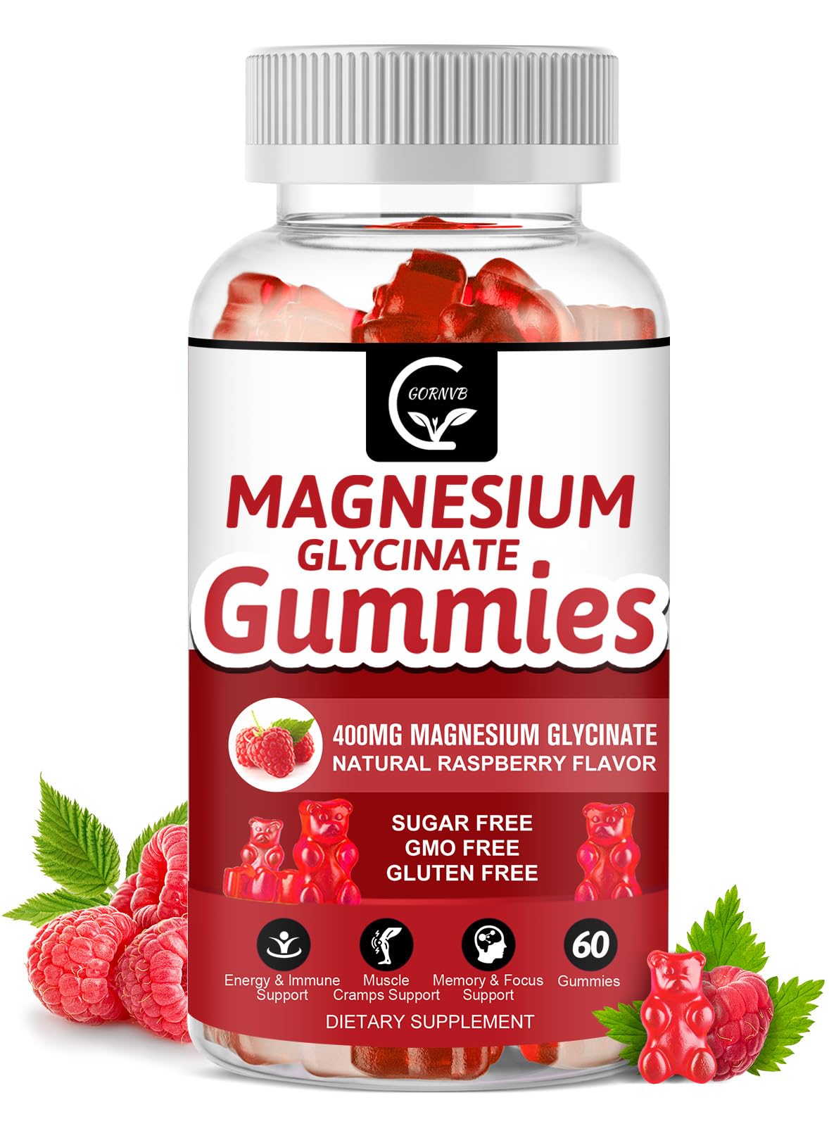 GORNVB Gomme de Glycinate de Magnésium 400mg vue avant avec emballage