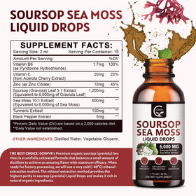 GORNVB Graviola Liquide gouttes avec algues marines et curcuma