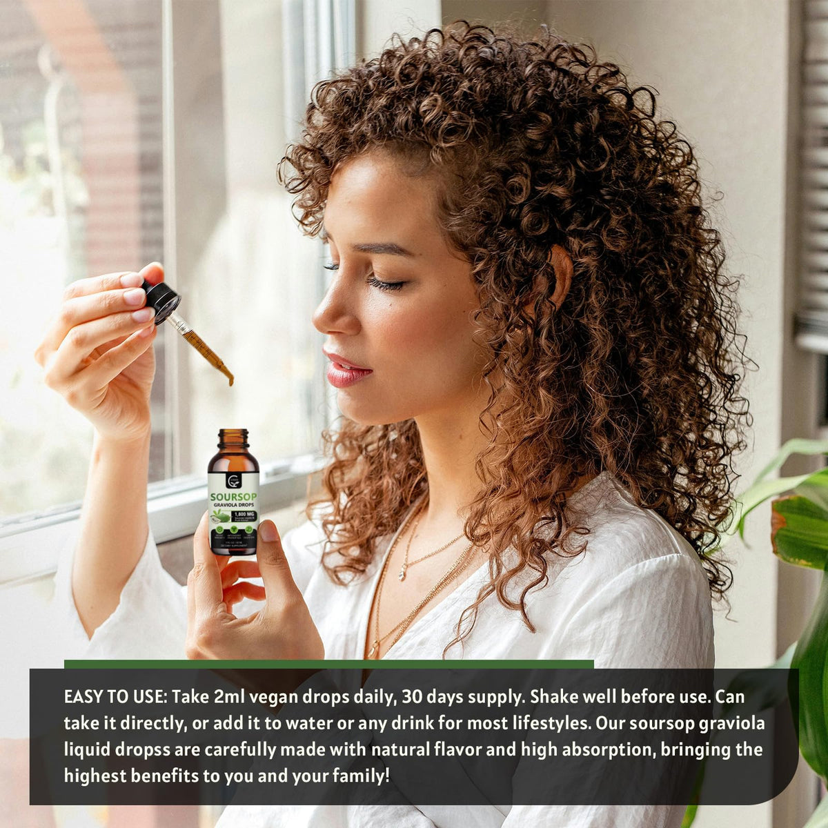 GORNVB Graviola Soursop Gouttes Liquides 1800mg avec ingrédients naturels