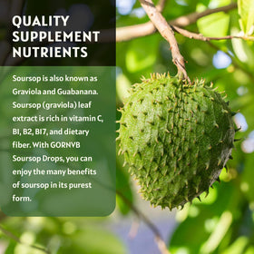 GORNVB Graviola Soursop Gouttes Liquides 1800mg avec verre d'eau
