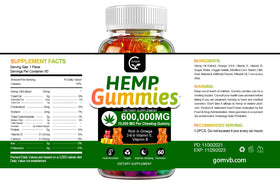 GORNVB Gummies au Chanvre 600 000 avec dimensions du paquet