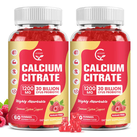 GORNVB Gummies Calcium Citrate 1200 mg avec goût de framboise, emballage avant