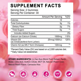 GORNVB Gummies Calcium Citrate 1500 mg avec Vitamine D3 K2 gummies sur une table