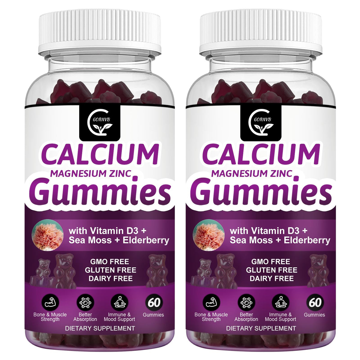 GORNVB Gummies Calcium Magnésium Zinc 2:1 packaging avant