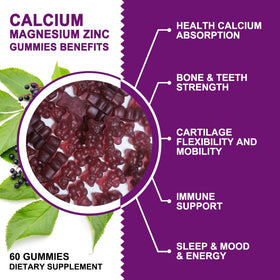GORNVB Gummies Calcium Magnésium Zinc 2:1 prise quotidienne