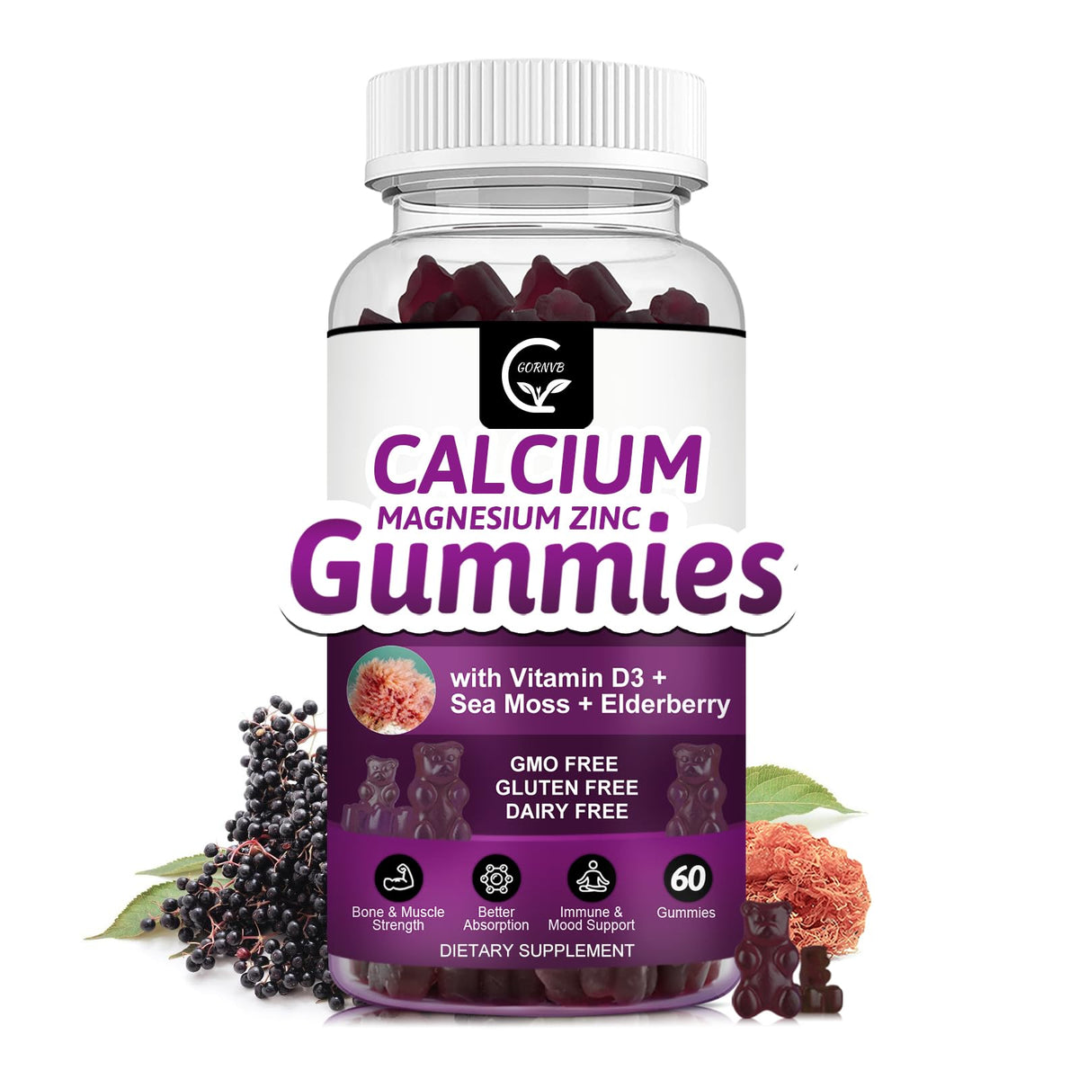 GORNVB Gummies Calcium Magnésium Zinc 300mg en pack