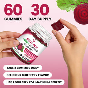 GORNVB Gummies de Betterave, mise en scène avec des fruits
