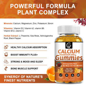 GORNVB Gummies de Calcium 1200mg en gros plan sur une gummy