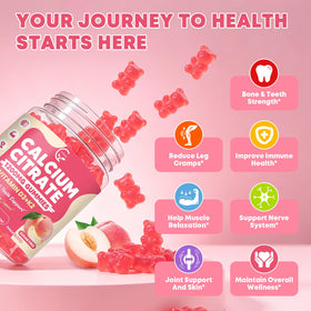 GORNVB Gummies de Citrate de Calcium 1200 mg en gros plan