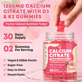 GORNVB Gummies de Citrate de Calcium 1200 mg sur une table