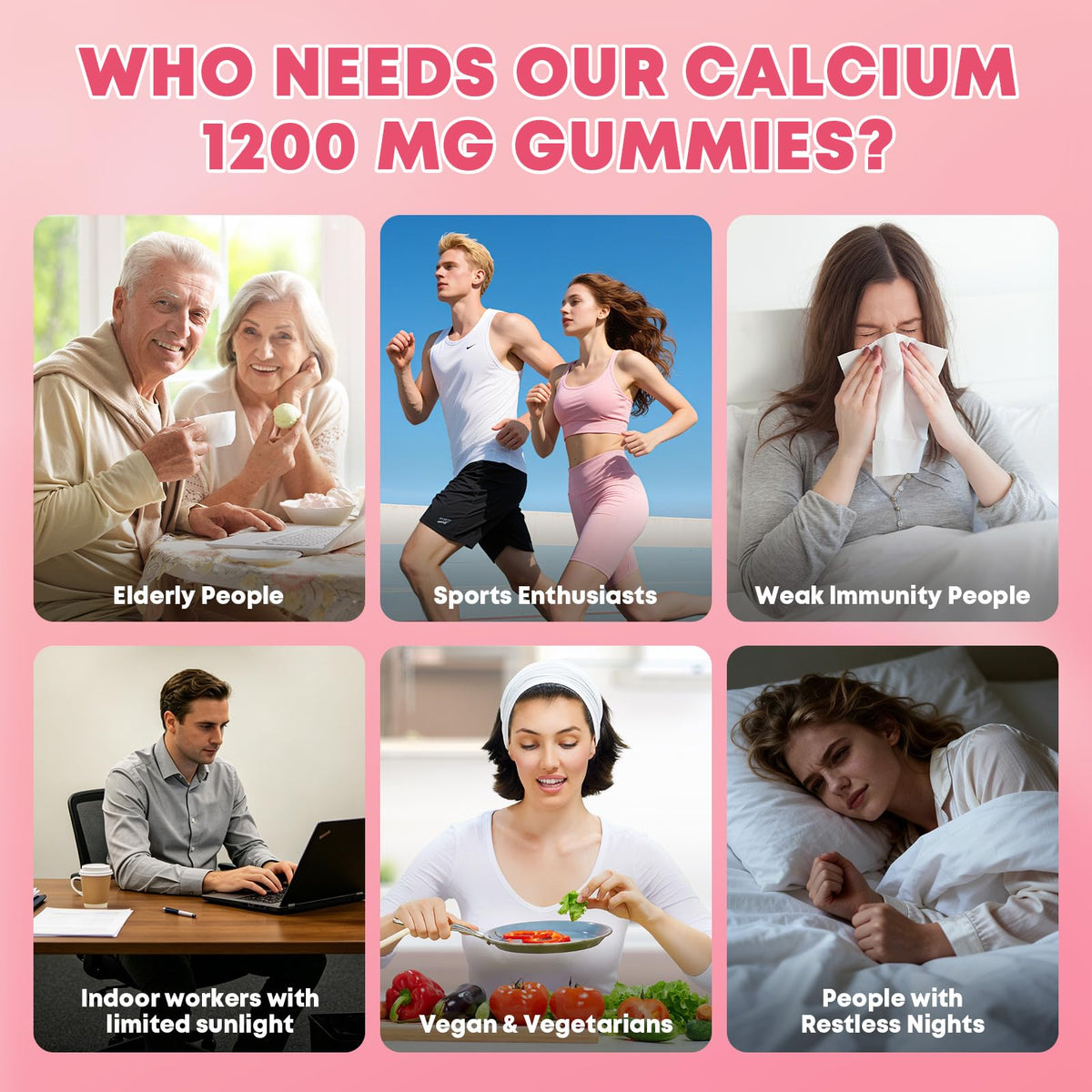 GORNVB Gummies de Citrate de Calcium 1200 mg, vue de l'arrière