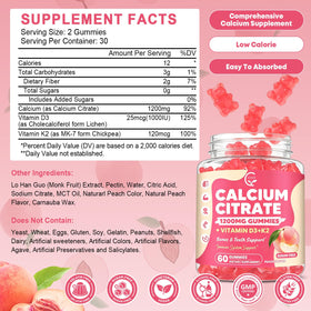 GORNVB Gummies de Citrate de Calcium 1200 mg, vue latérale