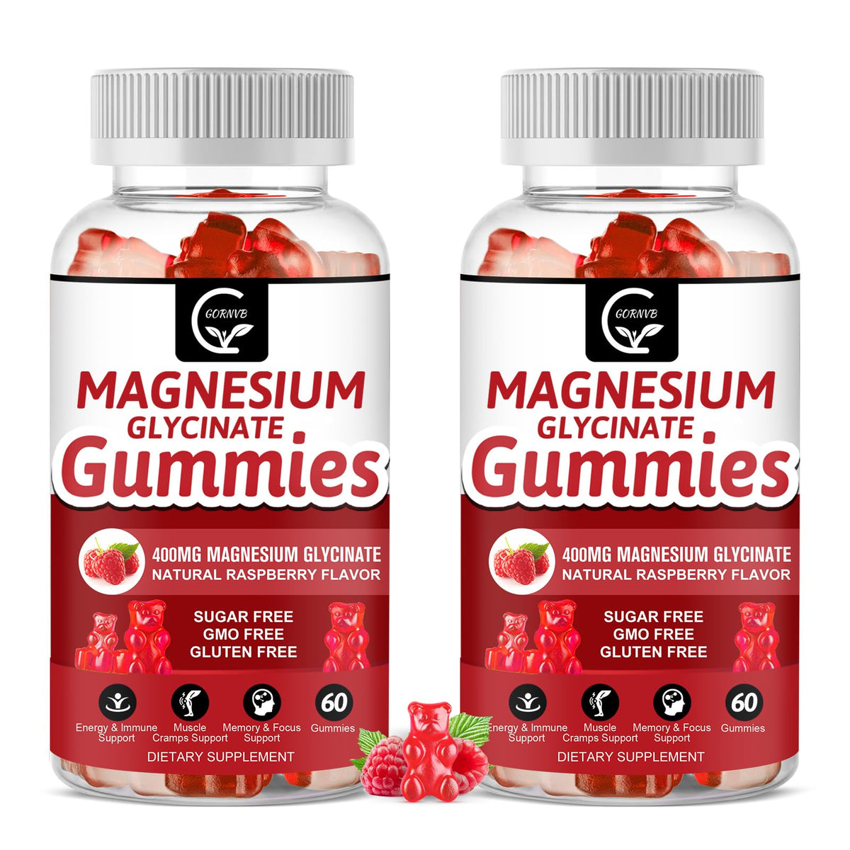 GORNVB Gummies de Glycinate de Magnésium 400mg, emballage avant
