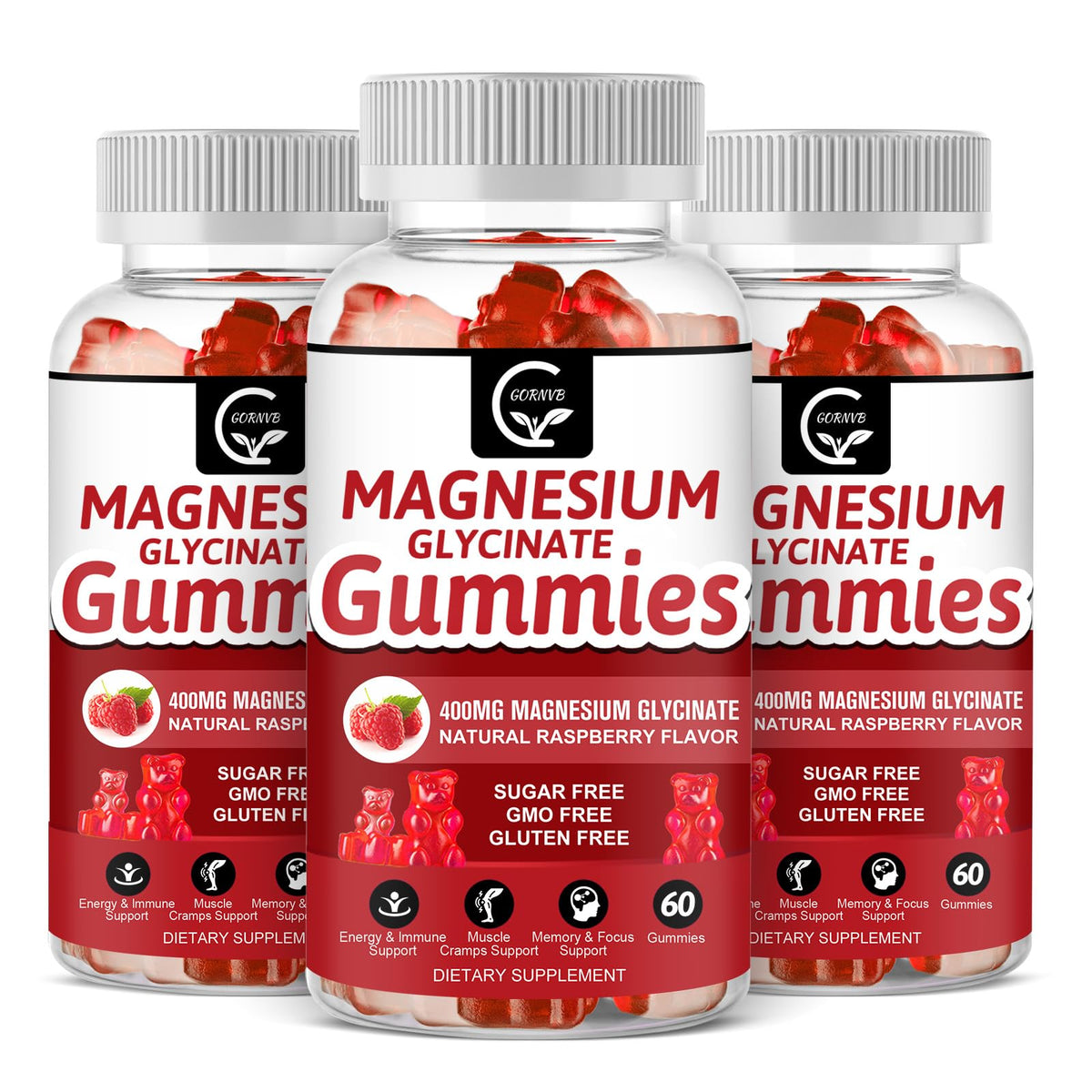 GORNVB Gummies de Glycinate de Magnésium 400mg, vue avant