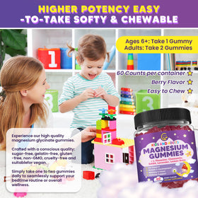 GORNVB Gummies de Magnésium Glycinate 400mg, présentation des gummies