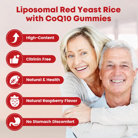 GORNVB gummies Riz de Levure Rouge et CoQ10 avec étiquette de produit