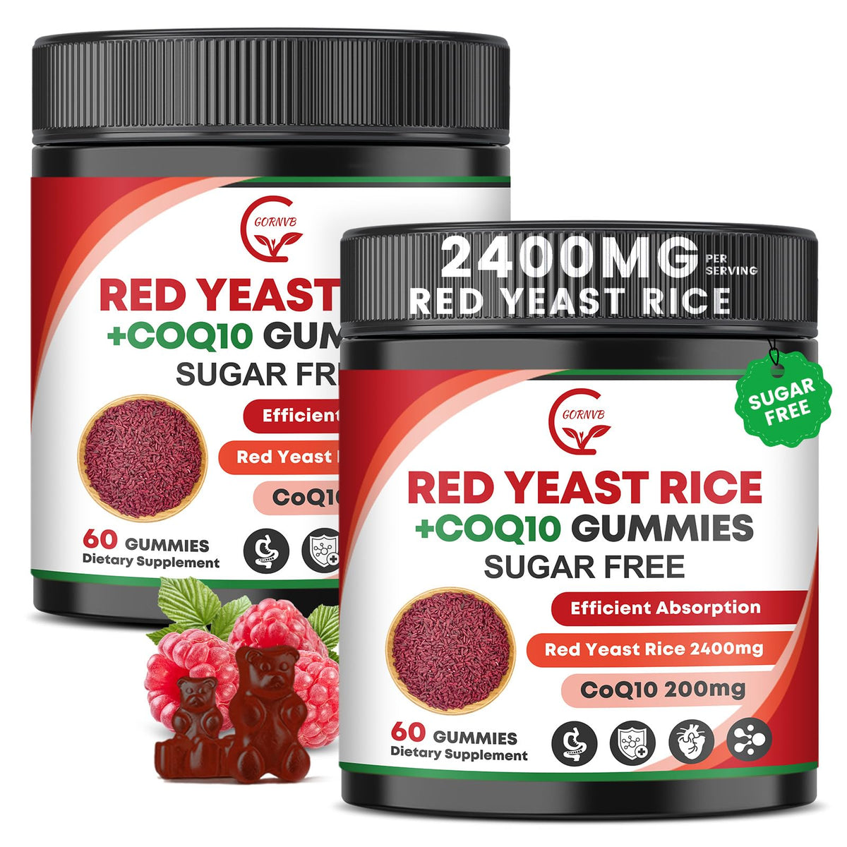 GORNVB Riz de Levure Rouge avec CoQ10 gummies boîte vue de face