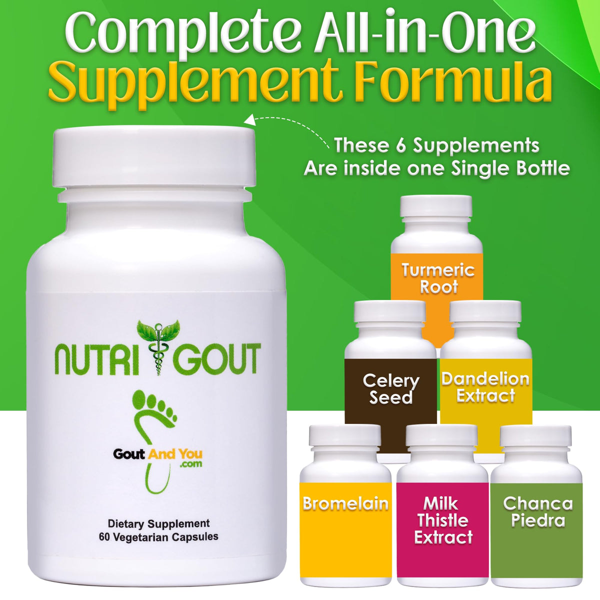 Gout and You NutriGout capsules with water glass