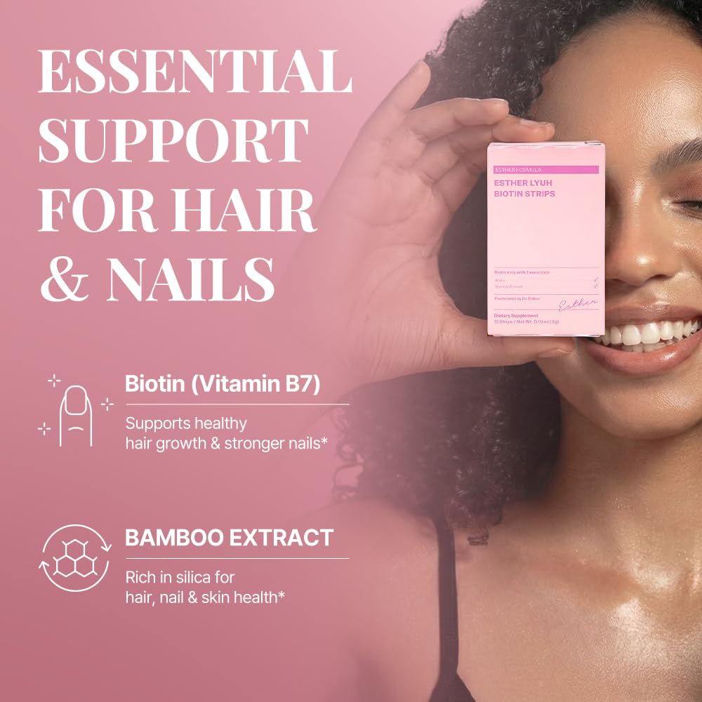Goût de baies des bandes orales ESTHER FORMULA Biotin Strips