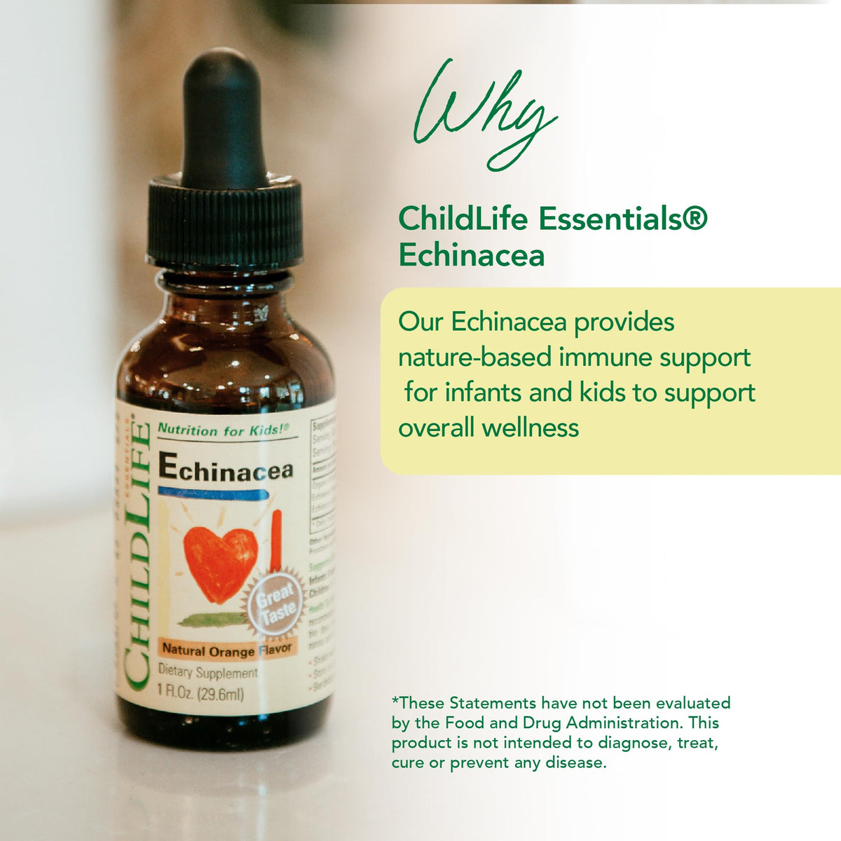 Goutte de CHILDLIFE ESSENTIALS Echinacea pour enfants avec pipette