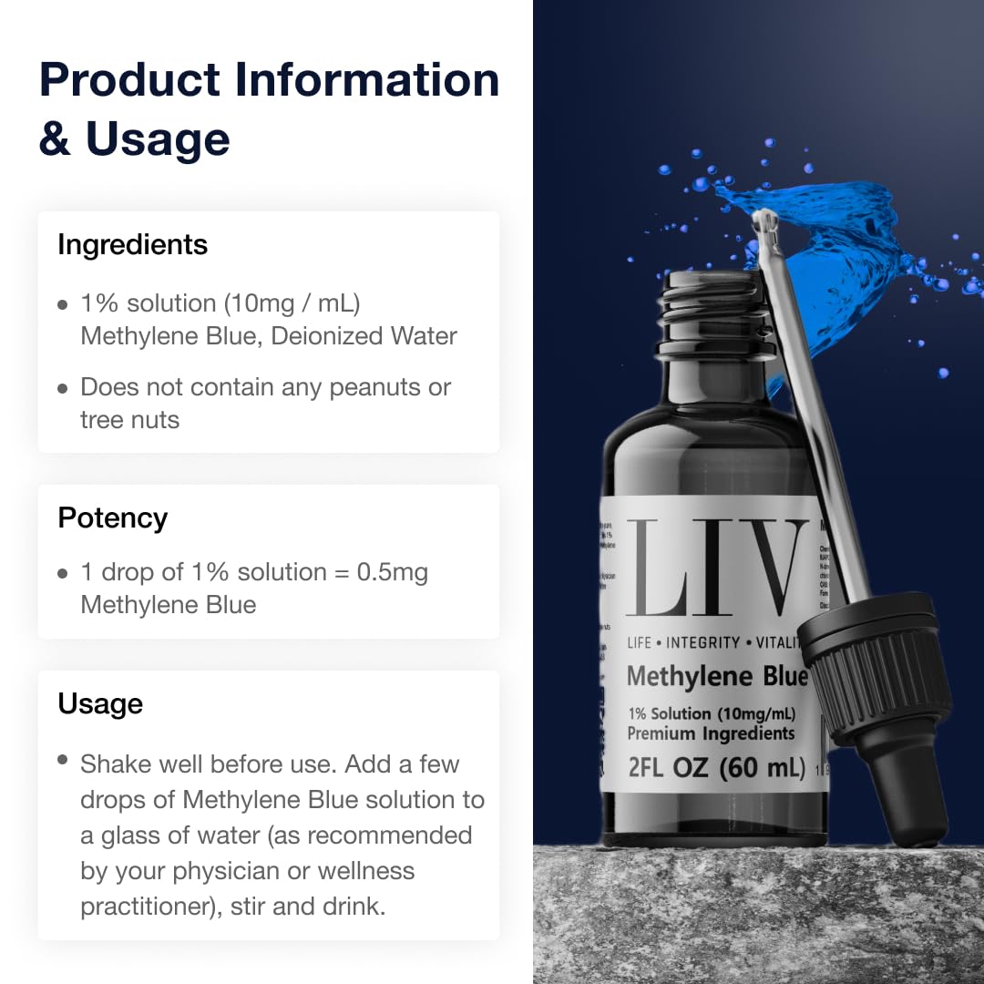 Goutte de Méthylène Bleu provenant du compte-gouttes