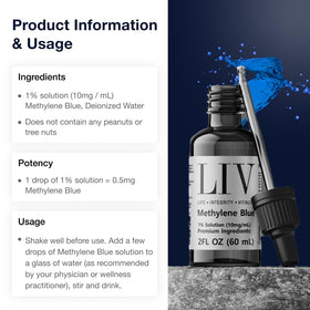 Goutte de Méthylène Bleu provenant du compte-gouttes