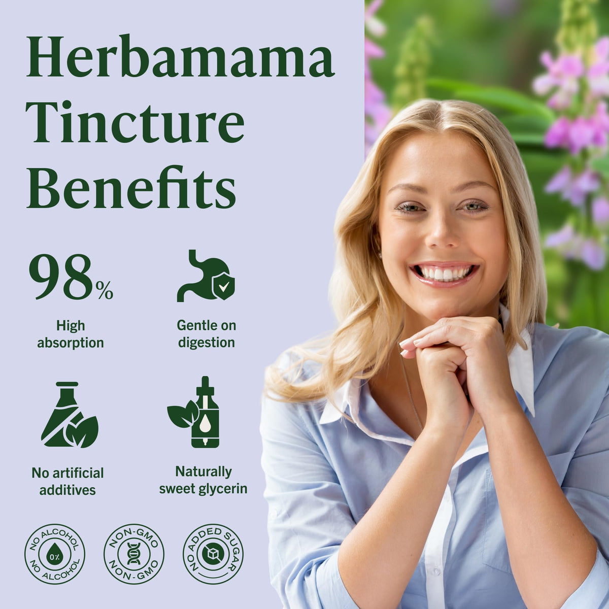 Goutte de teinture HERBAMAMA sur une cuillère