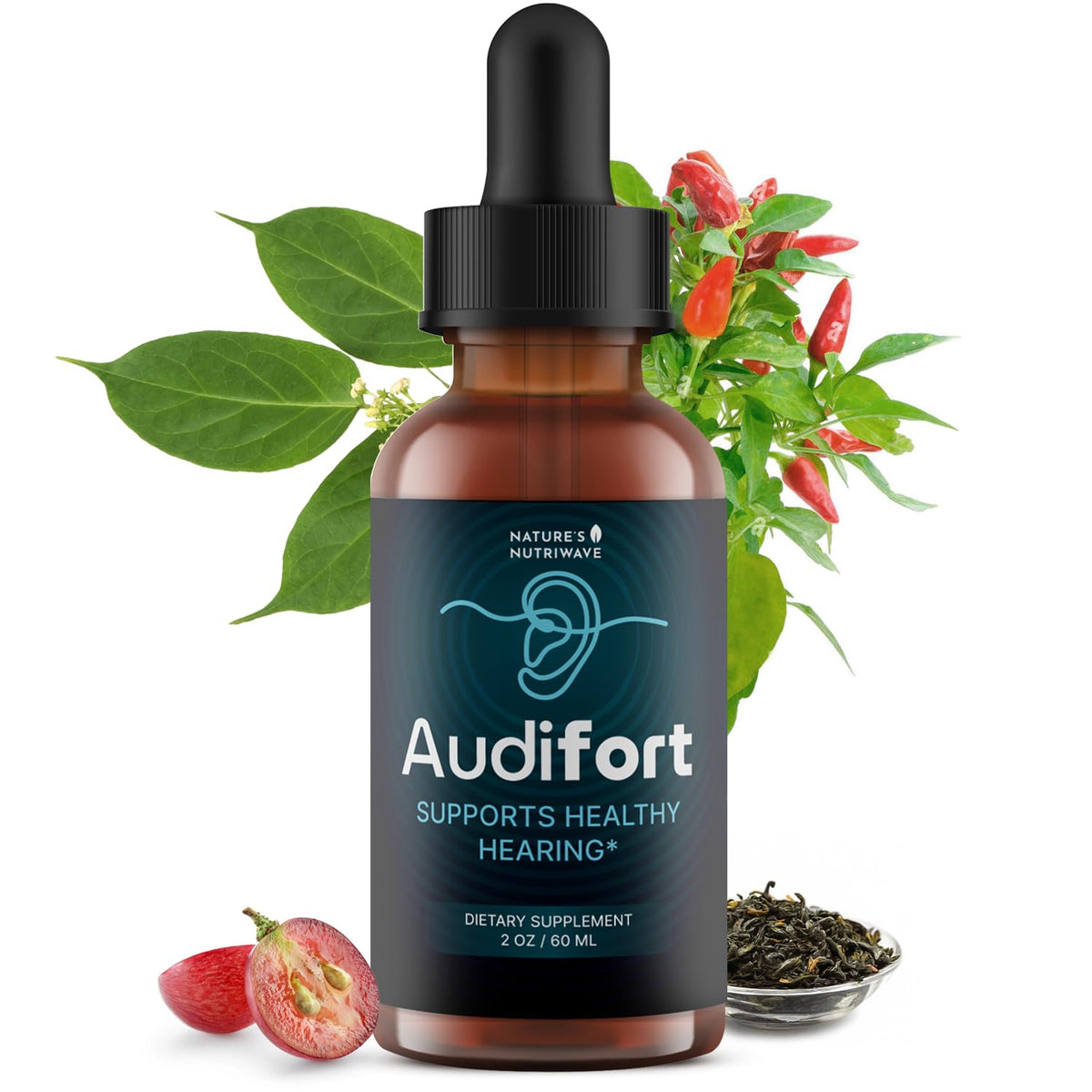 Gouttes Audifort de Nature’s NutriWave, flacon de 200g vue de face