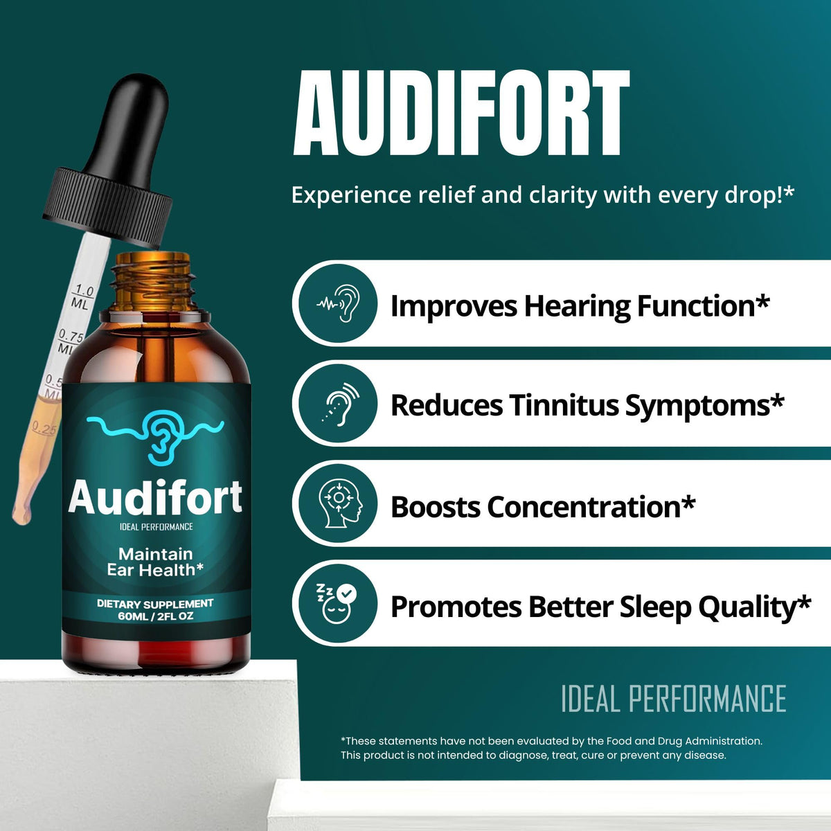 Gouttes Audifort, flacon sur fond neutre