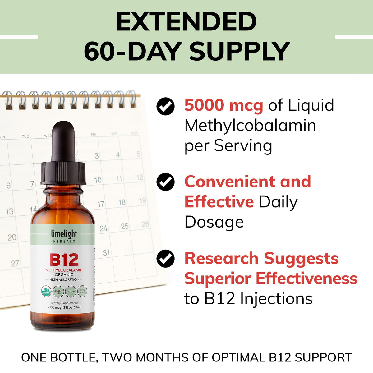 Gouttes B12 bio LIMELIGHT HERBALS dans un environnement naturel