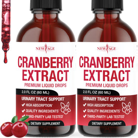 Gouttes concentrées de cranberry NEW AGE 4 fl oz vue avant avec étiquette